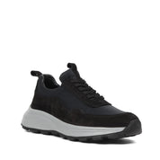 Men’s Black Suede Leather Sneakers (696-7101)