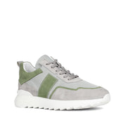 Herren Sneaker aus grauem Wildleder mit grünem Mesh (448-1913)
