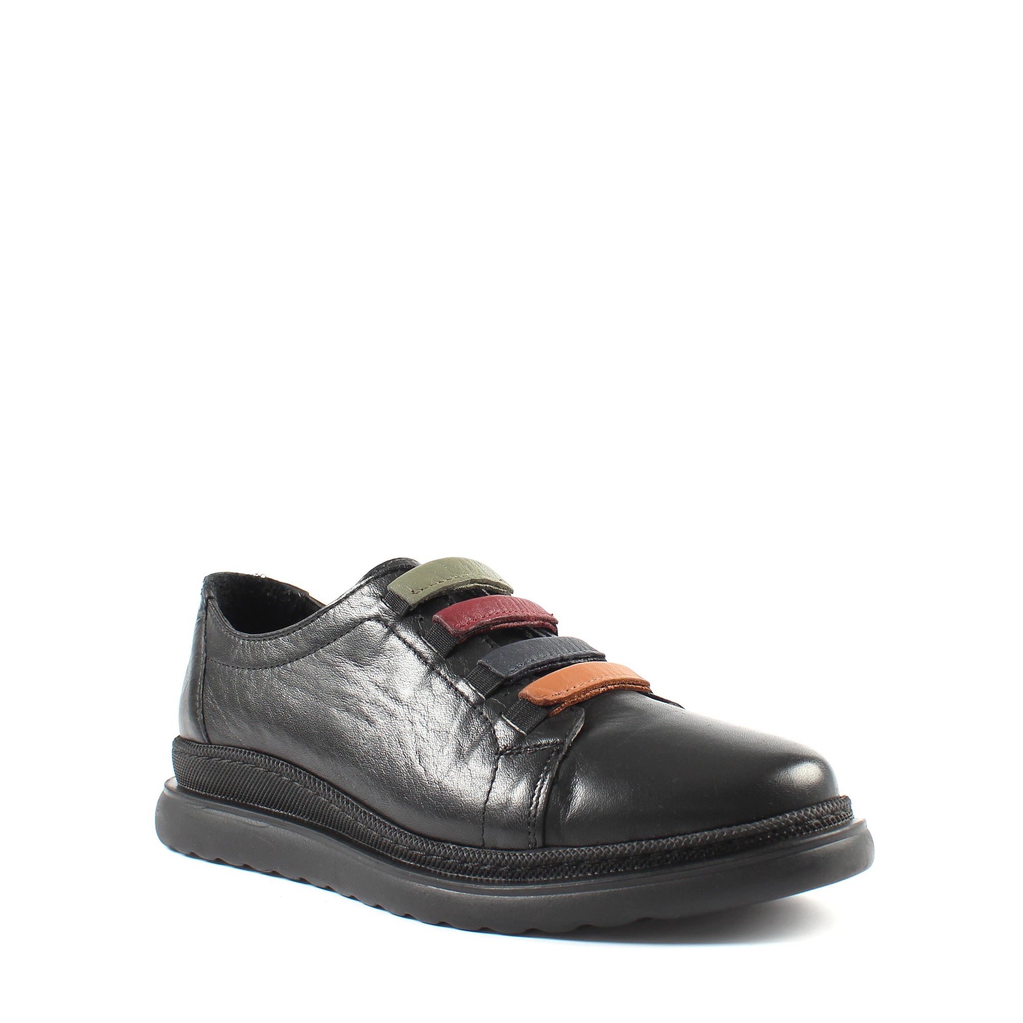 Damen Schwarze Leder-Freizeitschuhe (719-27311)