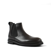 Herren Schwarze Leder-Chelsea-Stiefel mit Warmfutter (550-797)