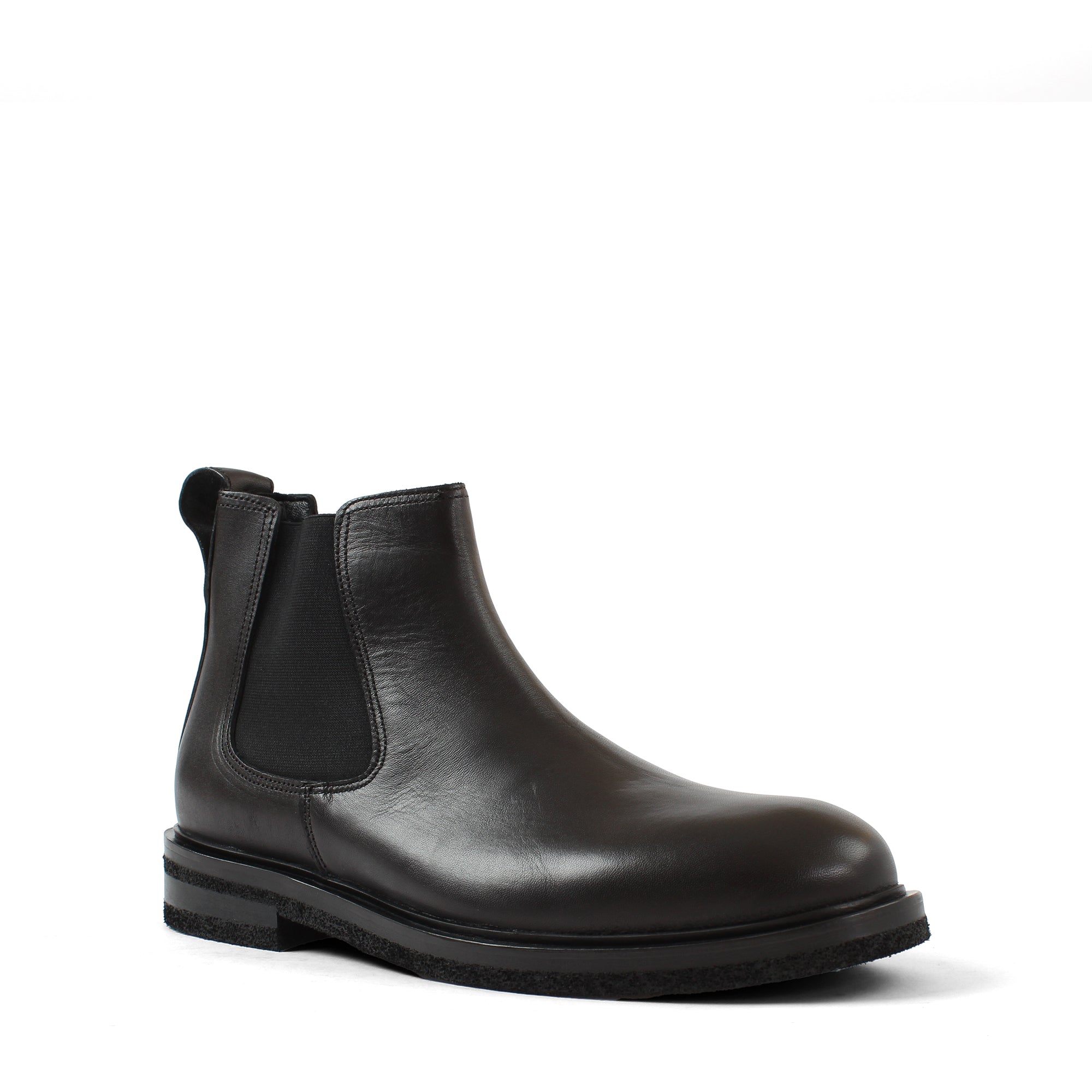 Herren Schwarze Leder-Chelsea-Stiefel mit Warmfutter (550-797)