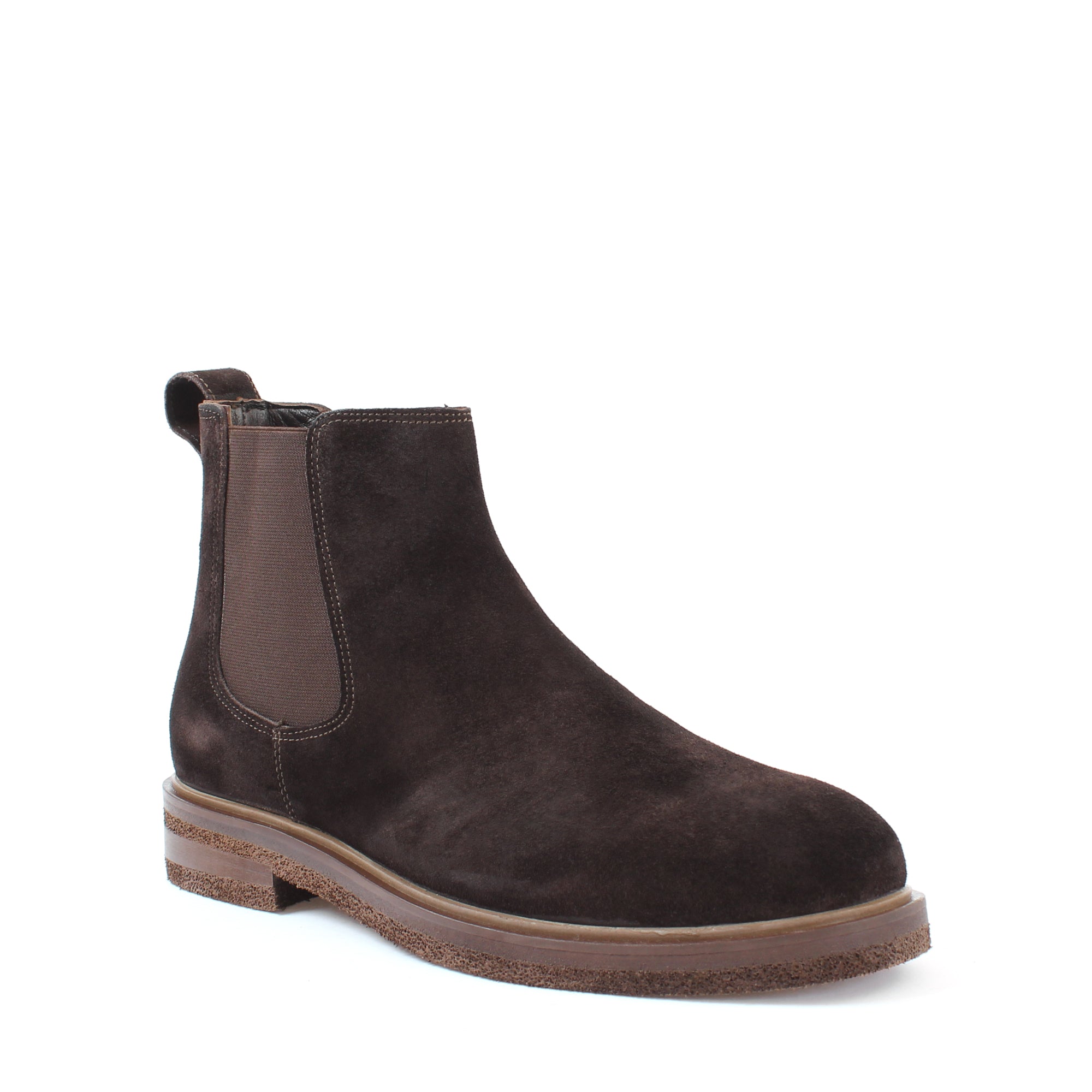 Herren Braune Wildleder-Chelsea-Stiefel mit Warmfutter (550-797)
