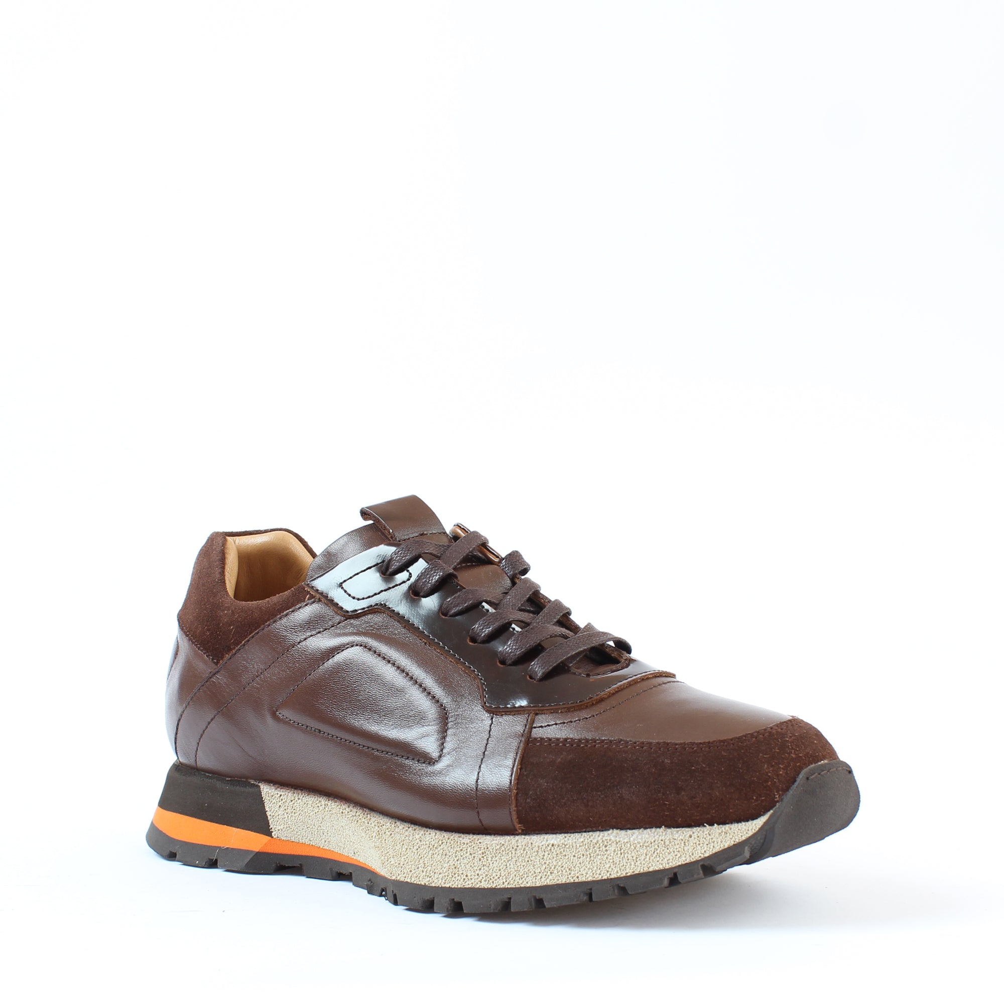 Herren Braune Sneakers aus Leder und Wildleder (406-4404)