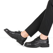 Herren Derby-Schuhe aus schwarzem Leder mit Cap-Toe und EVA-Sohle (395-2891)