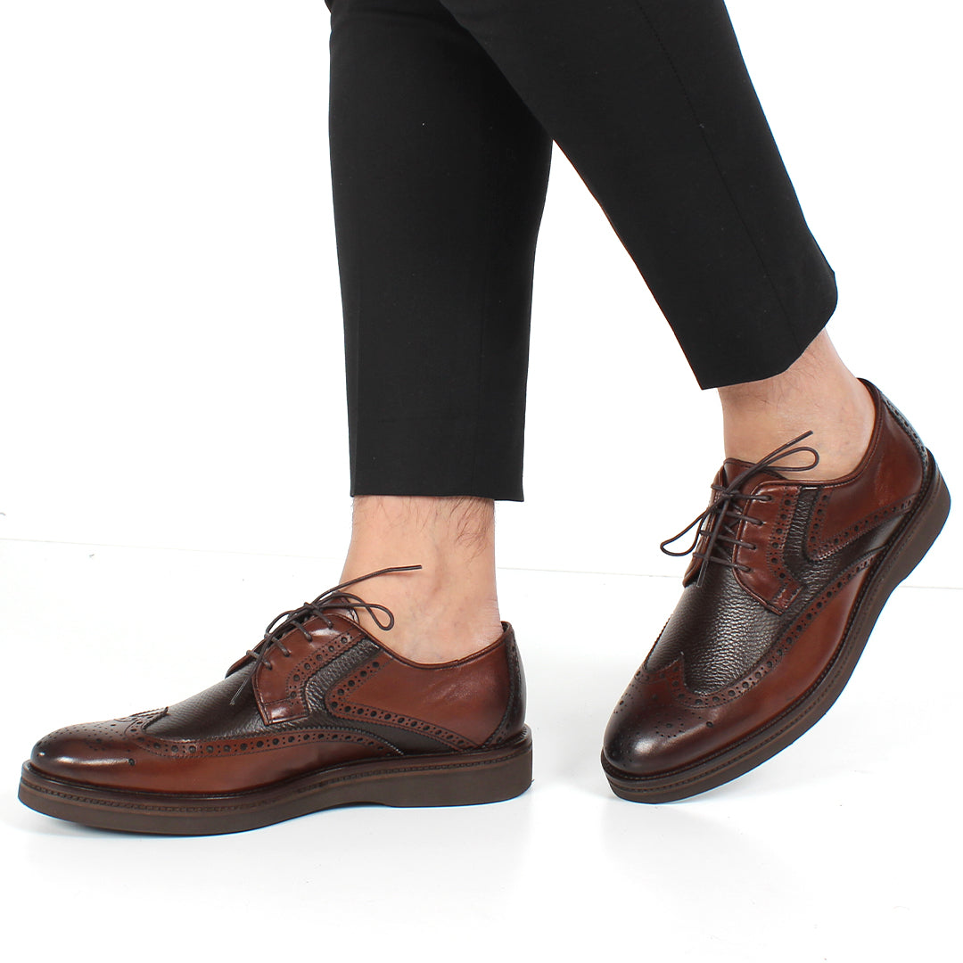 Herren Braune Klassische Brogue-Lederschuhe (395-2847)