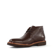 Men's Brown Leather Derby Boots with Classic Design (162-512)