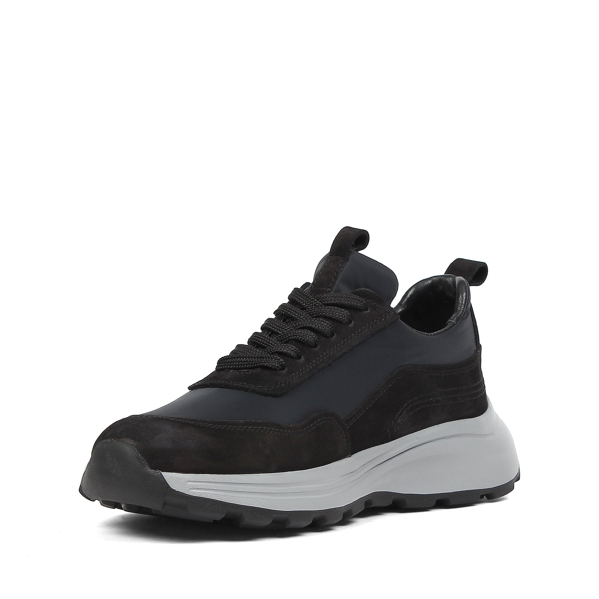 Men’s Black Suede Leather Sneakers (696-7101)