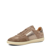 Damen Sneaker aus Wildleder in Taupe mit Metallic-Details (115-20622)