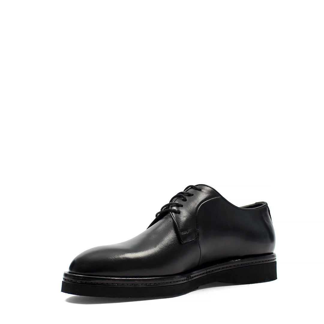 Herren Derby-Schuhe aus schwarzem Leder mit EVA-Sohle & Absatz (747-4526)