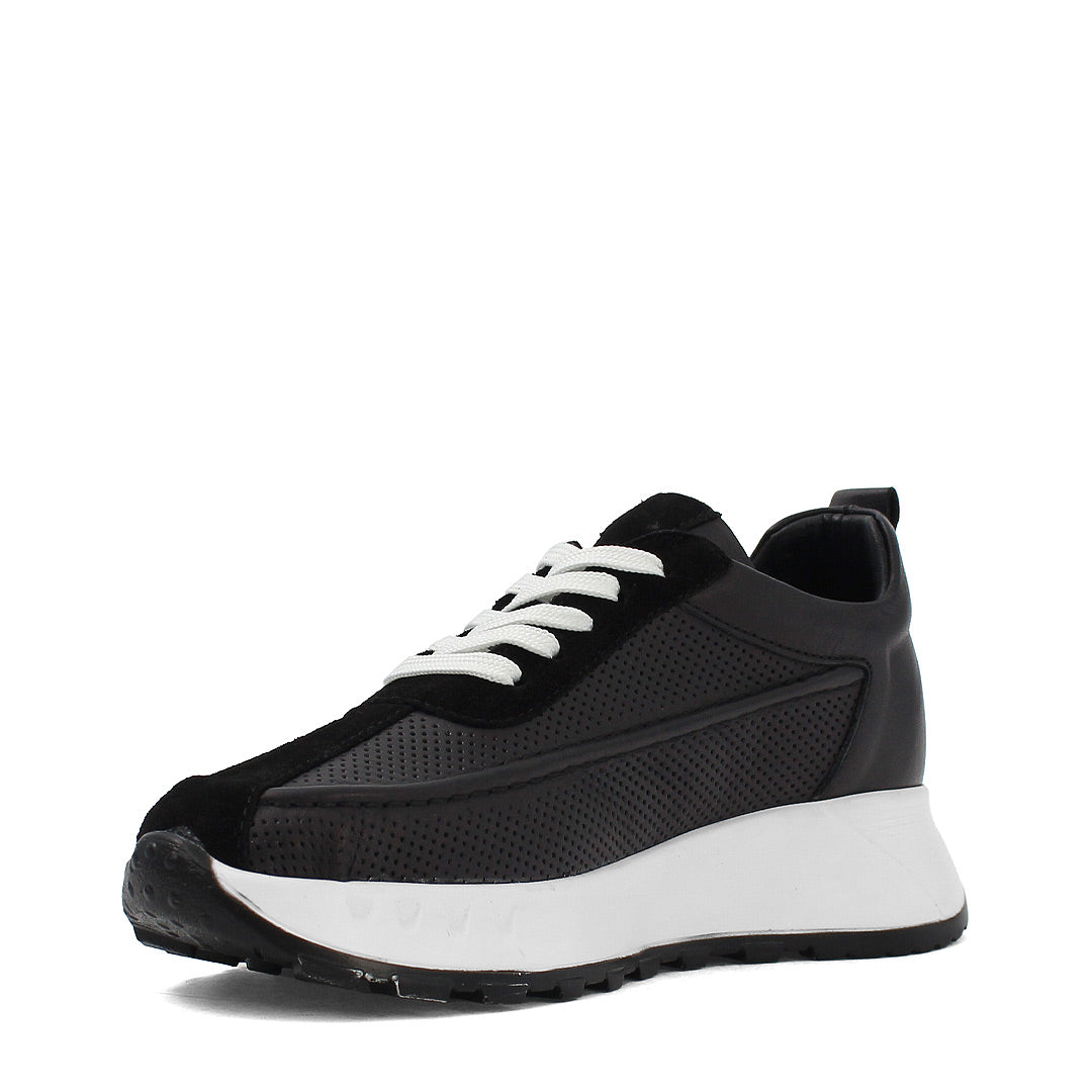 Sneaker aus schwarzem Leder – Leicht & Bequem (686-29205)