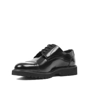 Herren Derby-Schuhe aus schwarzem Glanzleder mit Kappnaht und EVA-Sohle (395-2888)