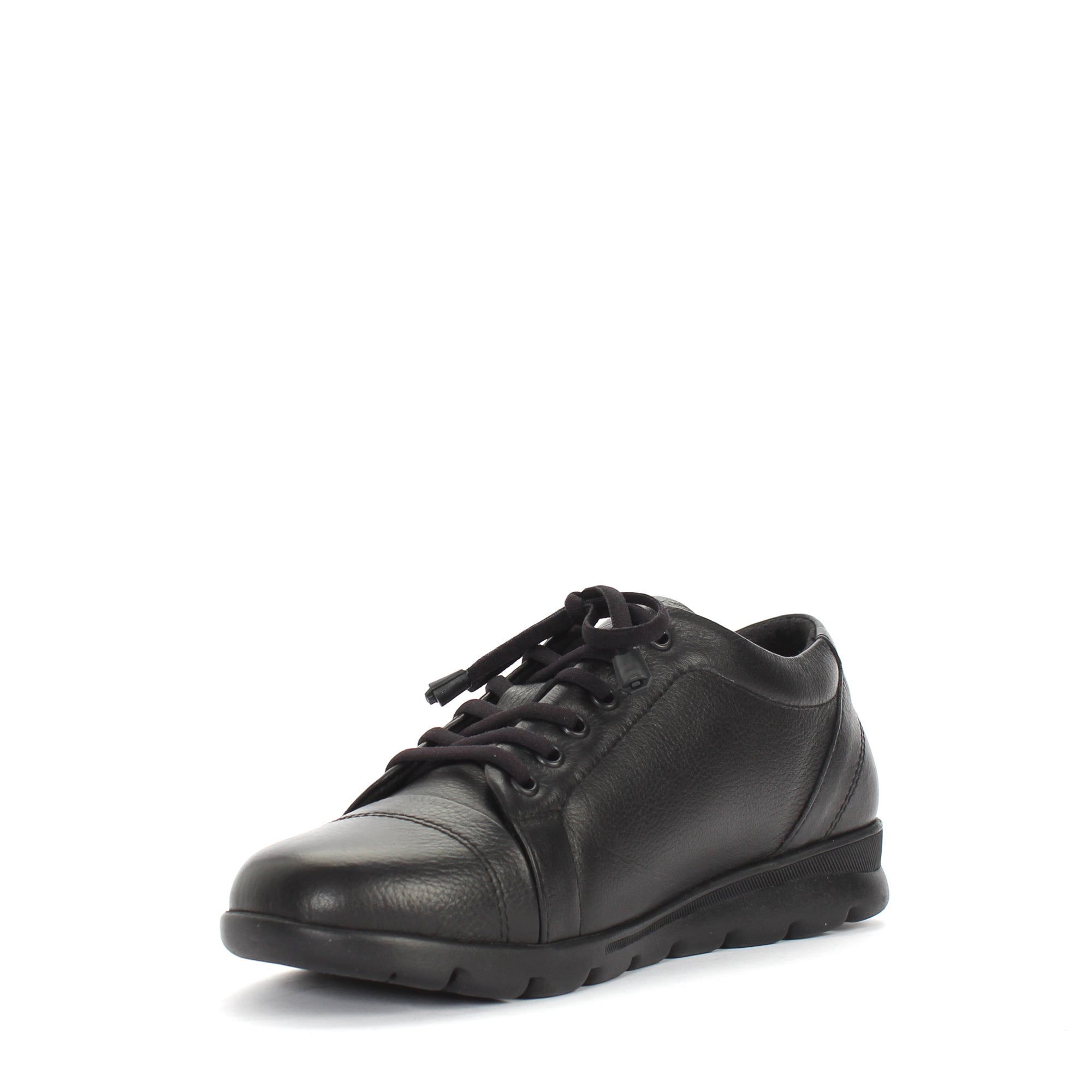 Damen Schwarze Leder-Freizeitschuhe für Herbst und Winter (376-20409)