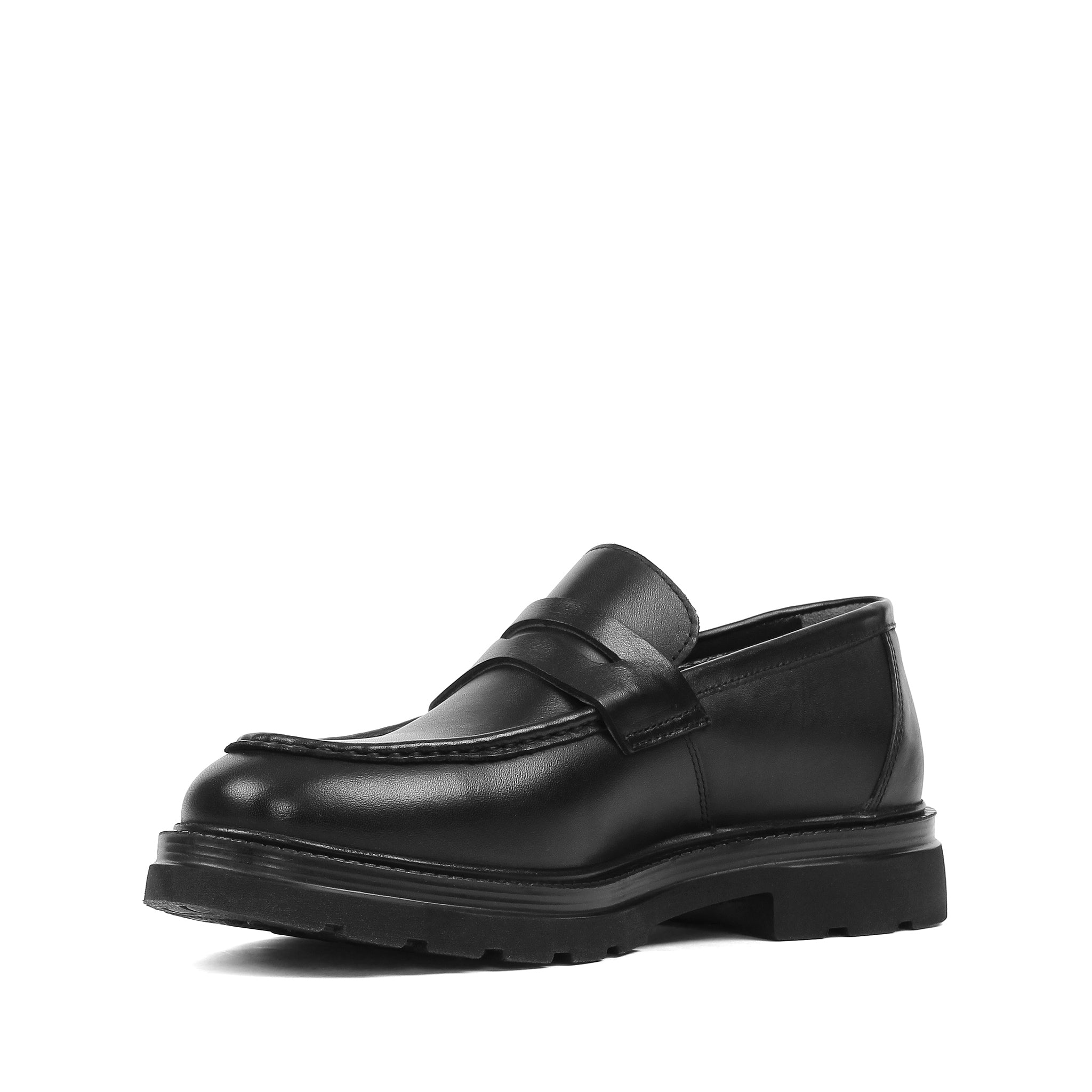 Herren Penny Loafer aus schwarzem Leder mit EVA-Profilsohle (663-640)