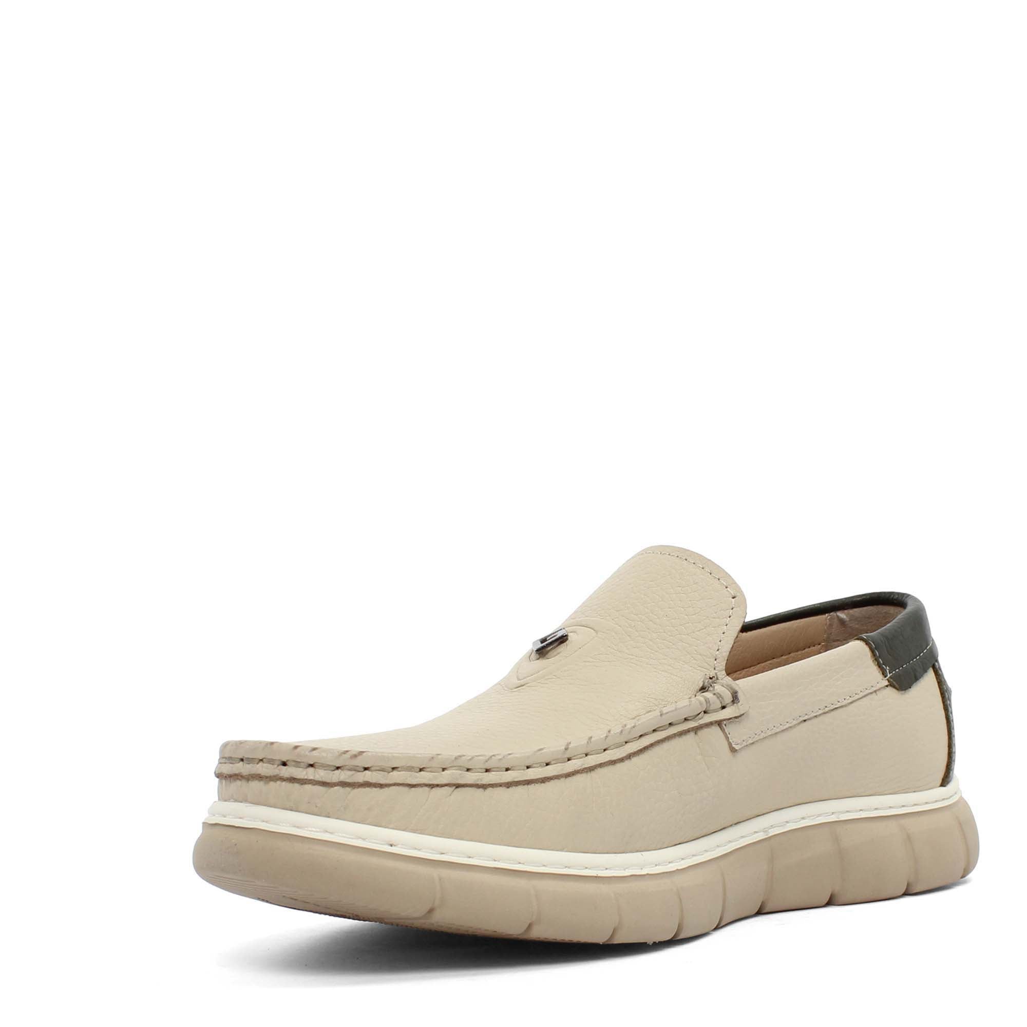 Elegant Leather Loafers for Men – Beige (406-4412)