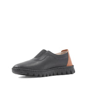 Damen Slipper Schwarz aus Leder mit EVA-Sohle (664-25914)
