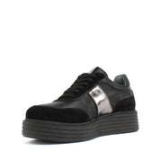 Damen Schwarze Sneaker mit Metallic-Akzent (115-20604)