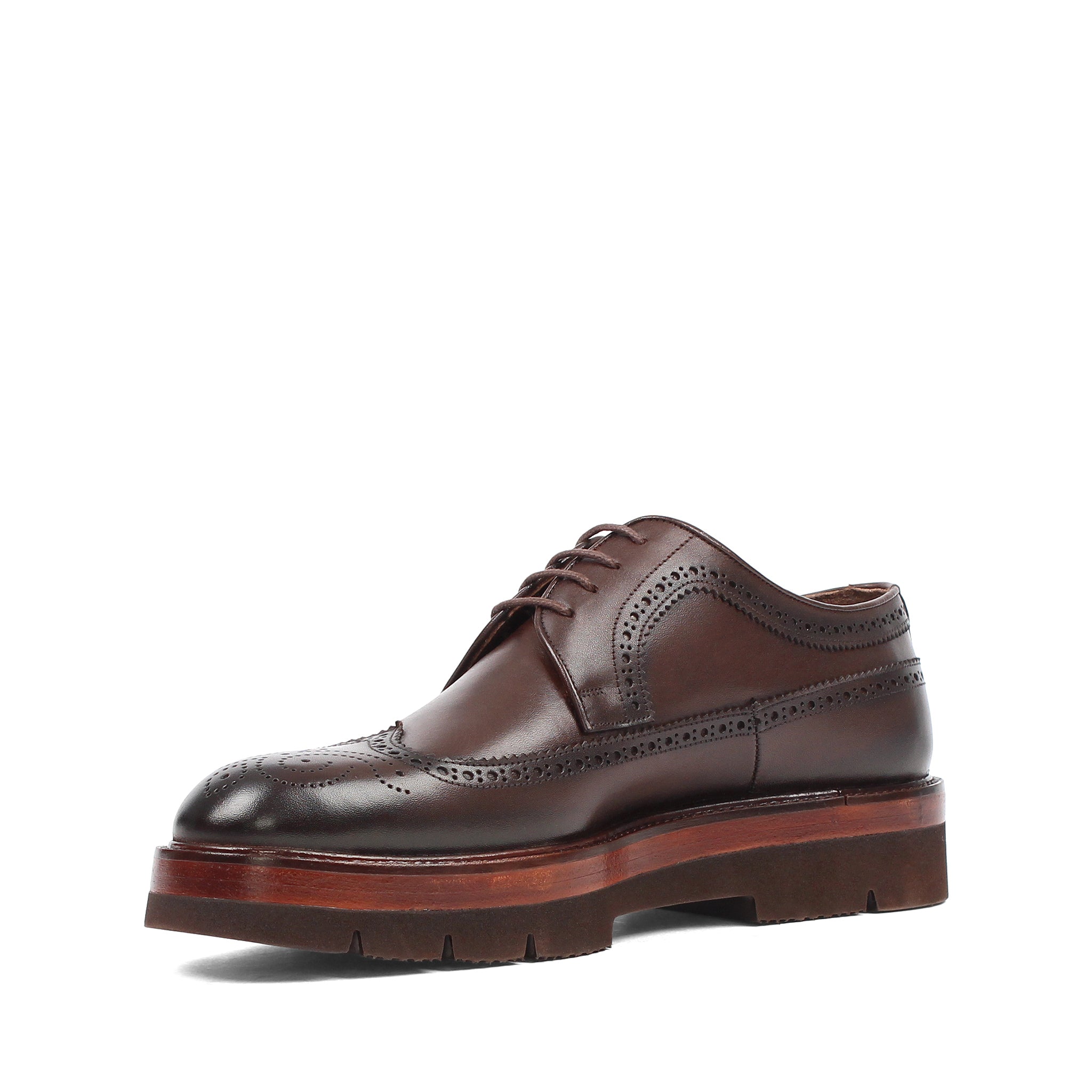 Herren Brogue-Schnürschuhe aus braunem Leder mit EVA-Sohle (747-4545)