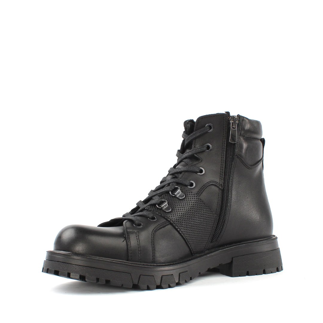 Herren Schwarze Leder-Boots mit Warmfutter (550-769)