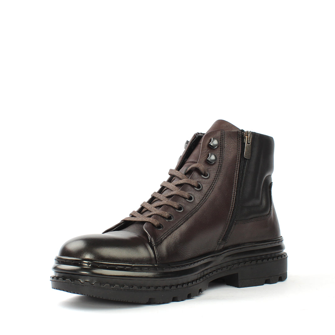 Herren Braune Leder-Boots mit robustem Design (550-709)