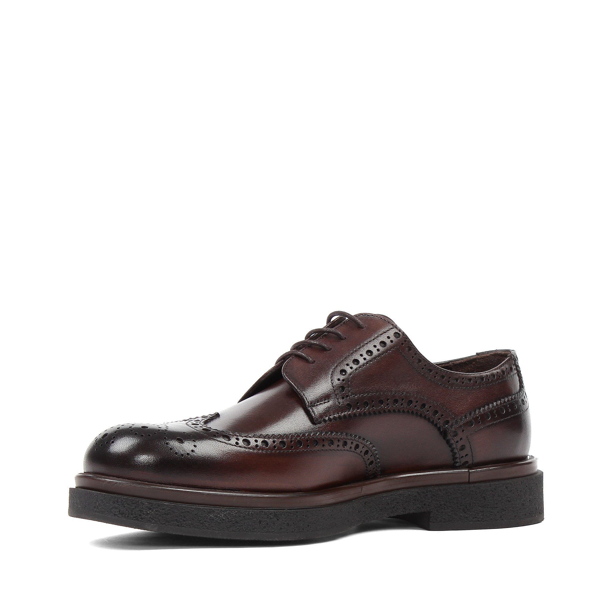 Elegante Herren Derby-Schuhe aus braunem Leder mit Brogue-Muster (395-2887)