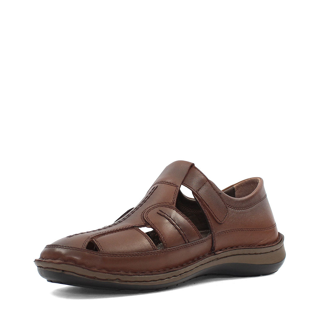 Men’s Brown Leather Fisherman Sandals – Breathable Summer Shoes (763-5301)