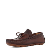 Men’s Brown Leather Driving Loafers – Classic Moccasins with Bow (764-5400)
