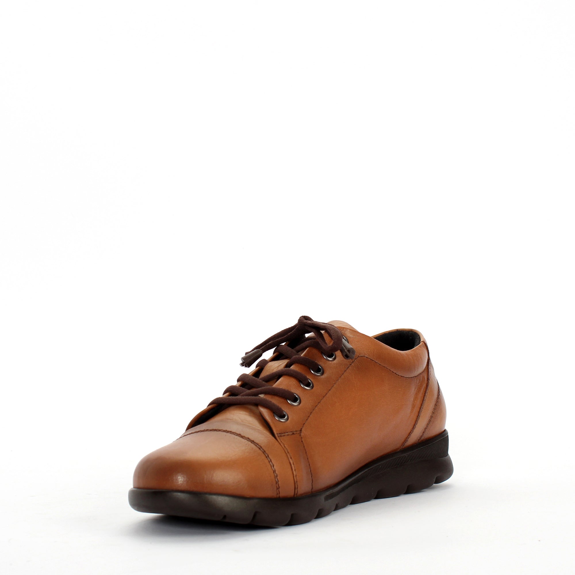 Damen Hellbraune Leder-Freizeitschuhe für Herbst und Winter (376-20409)
