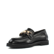Women's Black Leather Loafers (029-20140)