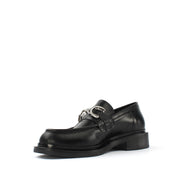 Women's Black Leather Loafers (029-20144)