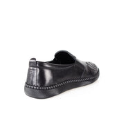 Damen Schwarze Leder-Ballerinas für Freizeit (383-4035)