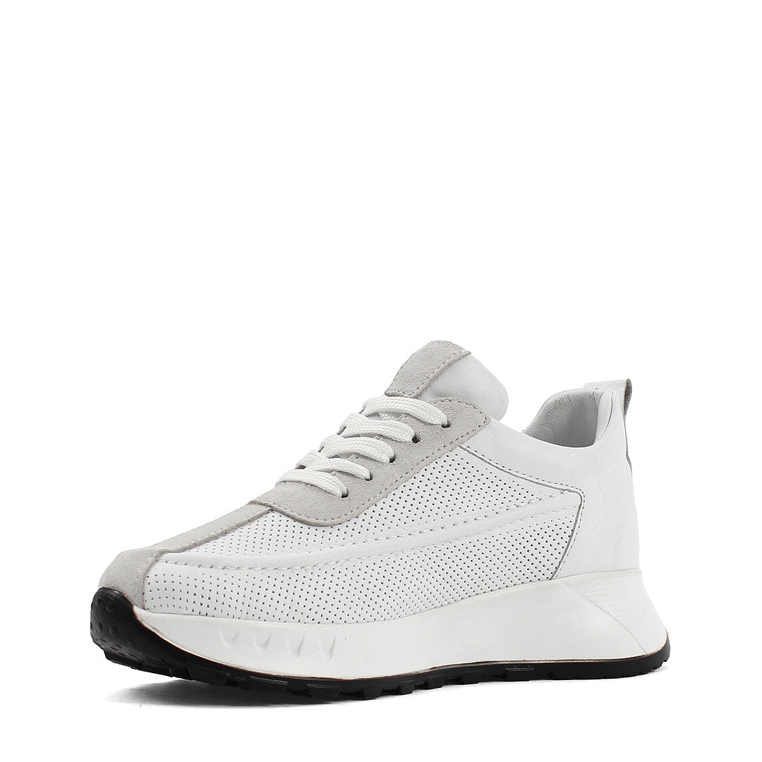 Damen Sneaker aus weißem Leder – Leicht & Bequem (686-29205)