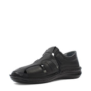 Herren Fischer-Sandalen Schwarz – Atmungsaktive Lederschuhe für den Sommer (763-5301)