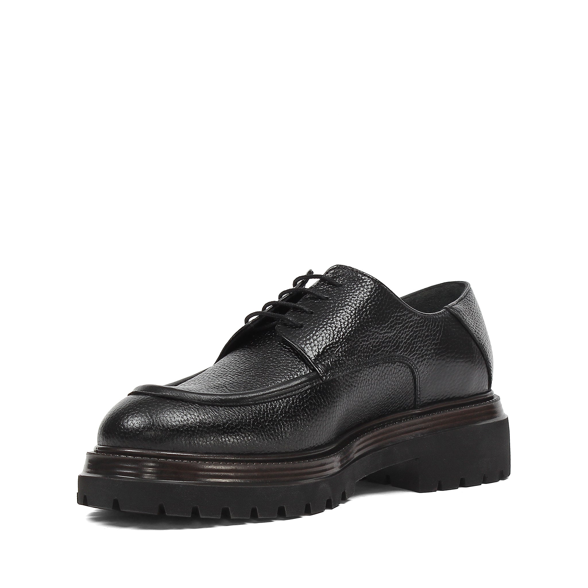 Men's Black Leather Classic Brogue Shoes (162-532)
