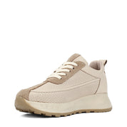 Damen Sneaker aus beigem Leder – Leicht & Atmungsaktiv (686-29205)