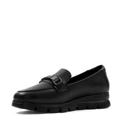 Damen Schwarze Leder Loafer zum Hineinschlüpfen (753-31804)