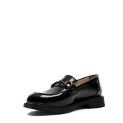 Damen Schwarze Lackleder Loafer mit Stilvollem Akzent (494-25824)