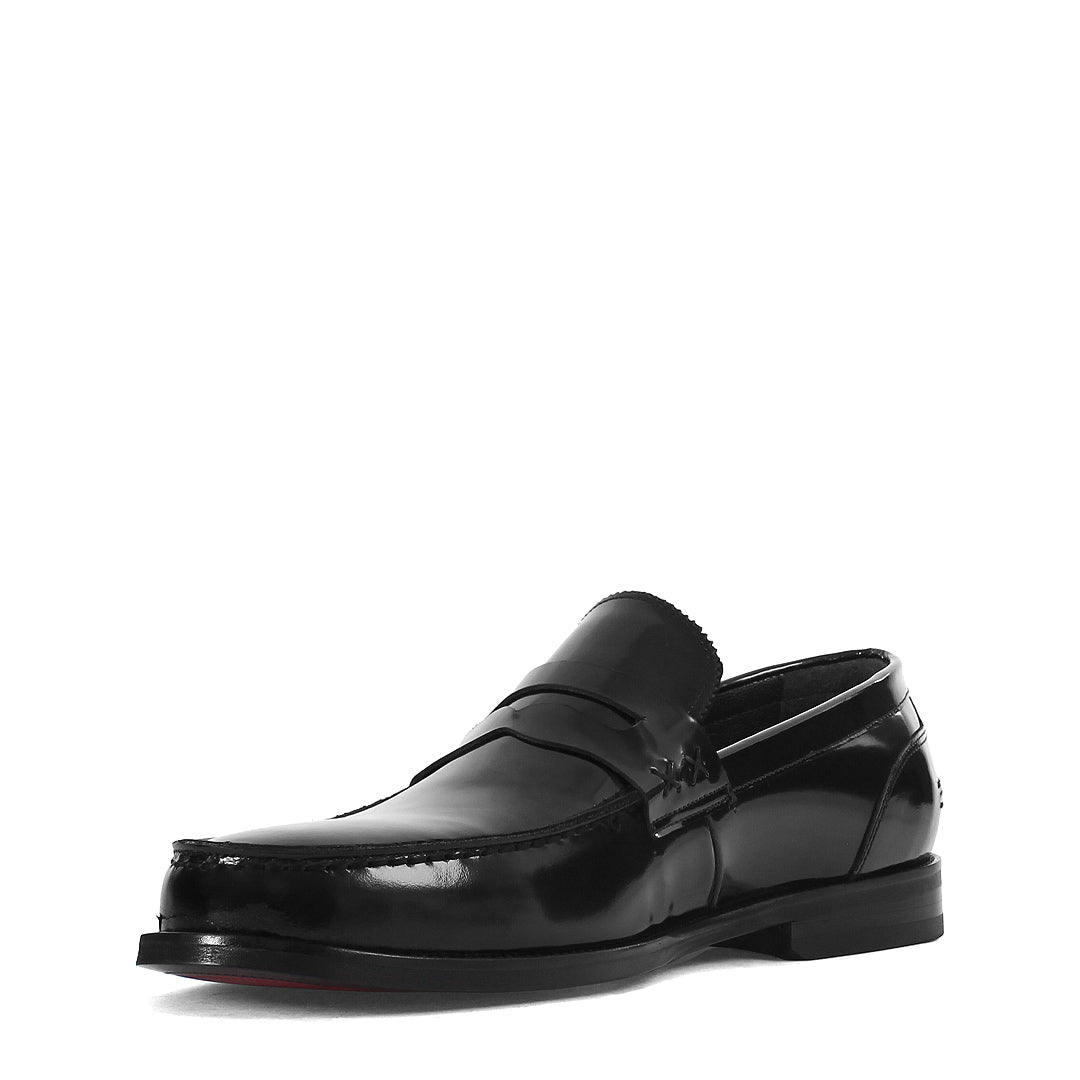 Men’s Black Patent Leather Loafers – Elegant Slip-On Dress Shoes (747-4537)