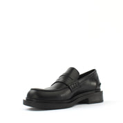 Women's Black Leather Loafers (029-20143)