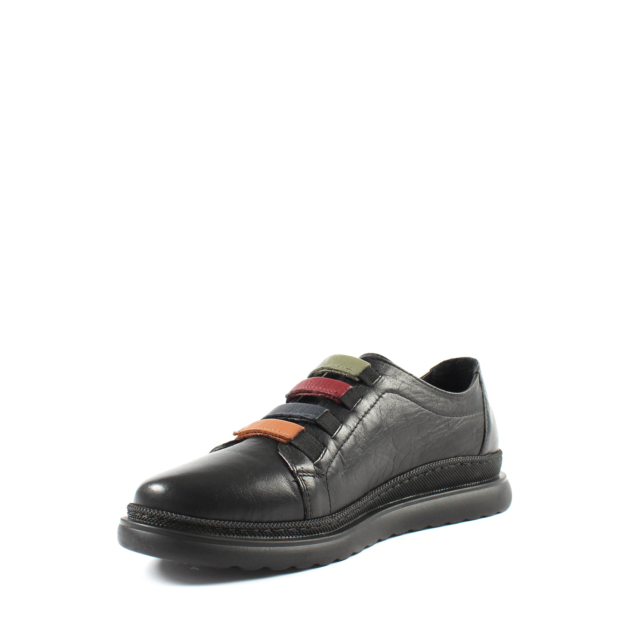 Damen Schwarze Leder-Freizeitschuhe (719-27311)