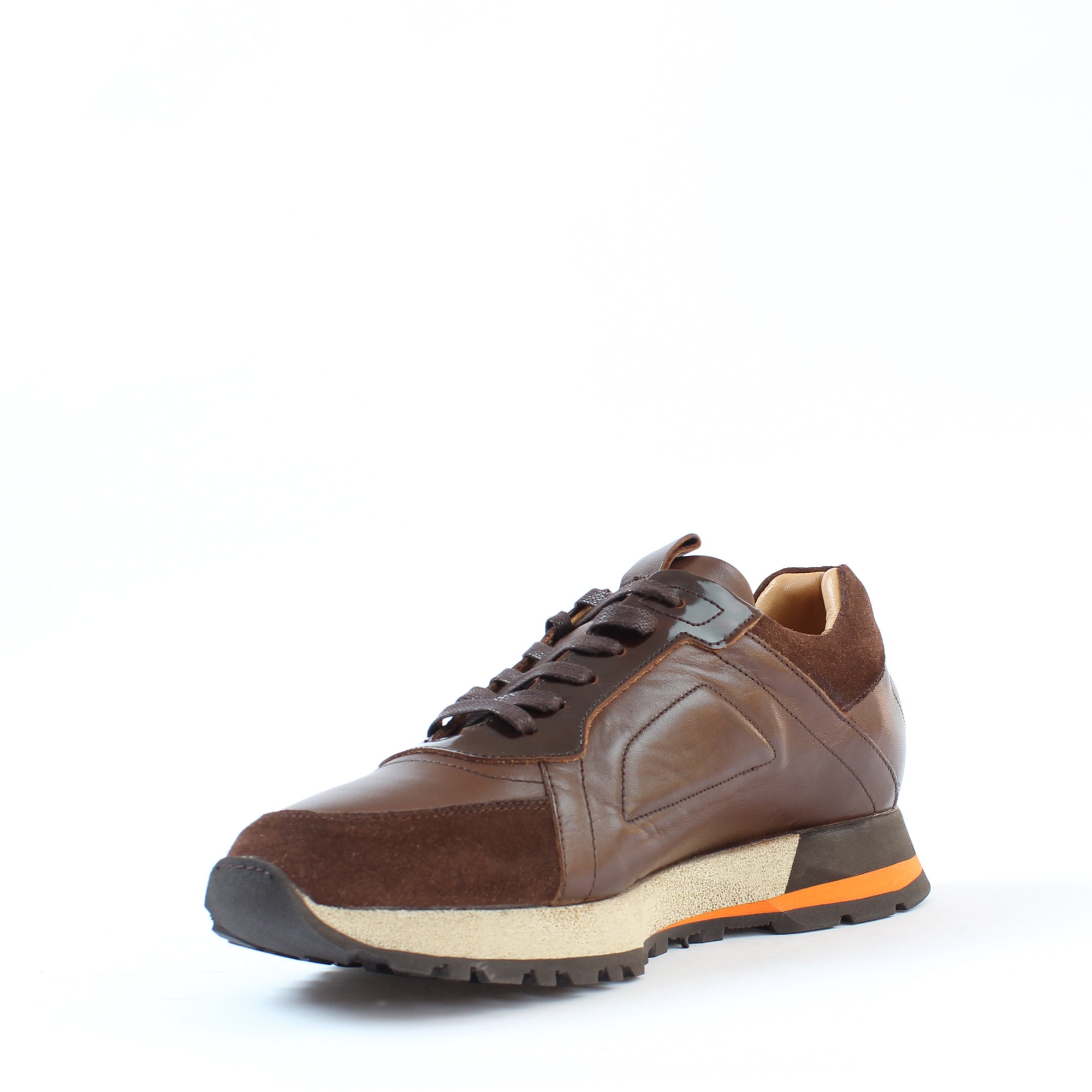 Herren Braune Sneakers aus Leder und Wildleder (406-4404)