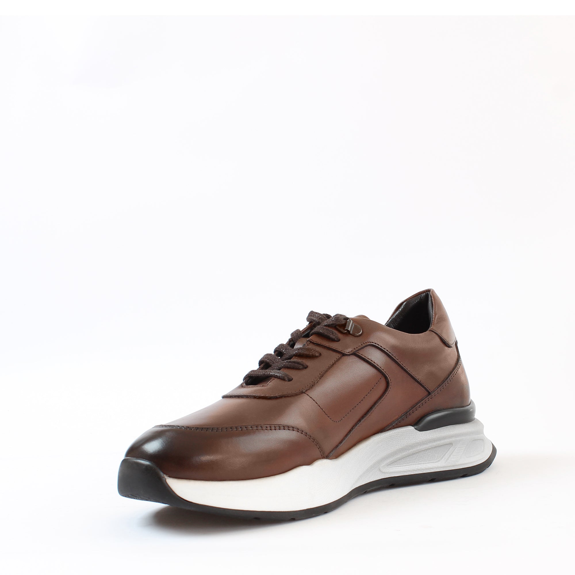 Herren Braune Leder-Sneaker mit EVA-Sohle