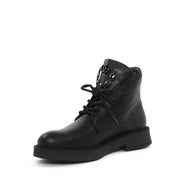 Women's Black Leather Boots (376-20436)