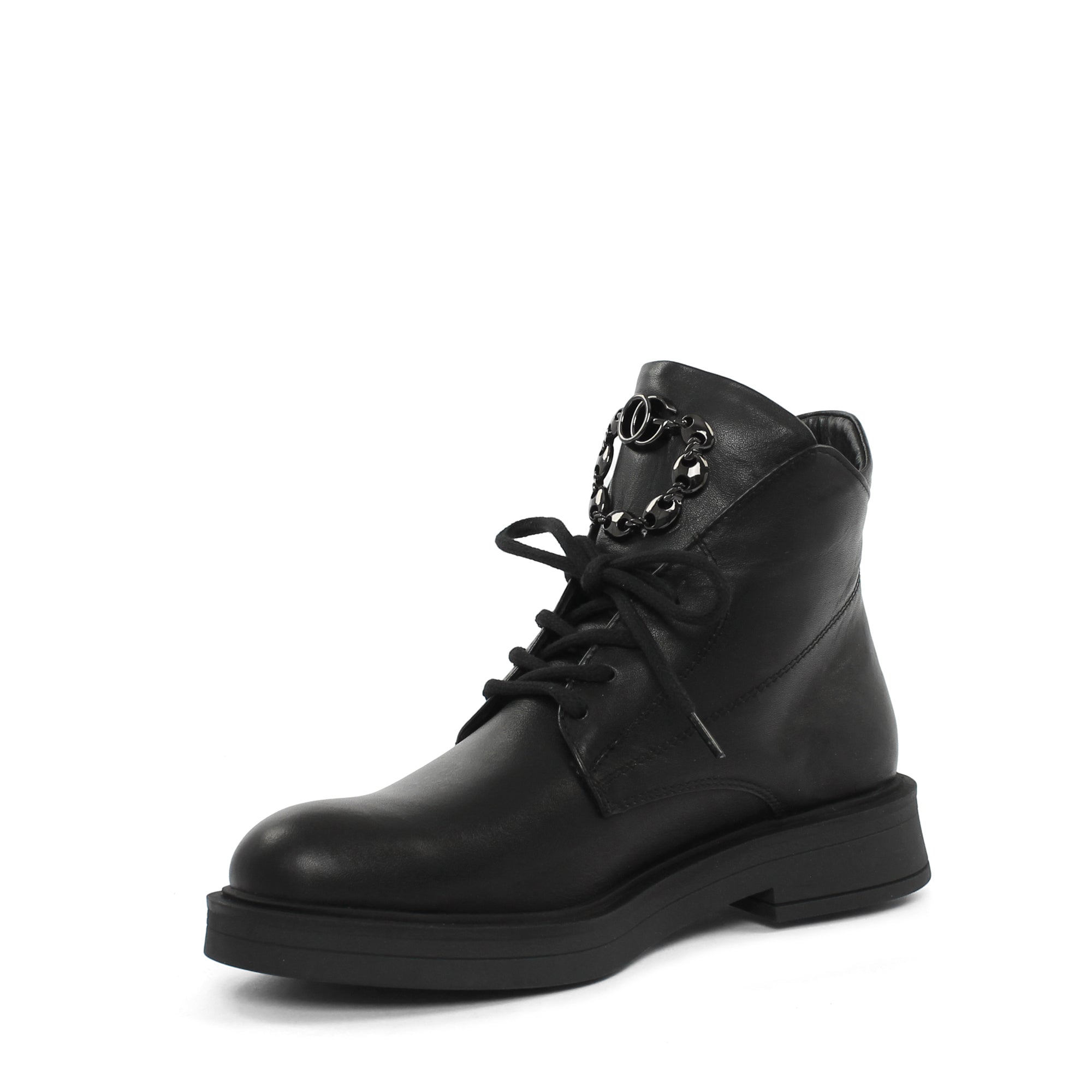 Women's Black Leather Boots (376-20436)