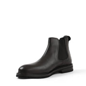 Herren Schwarze Leder-Chelsea-Stiefel mit Warmfutter (550-797)