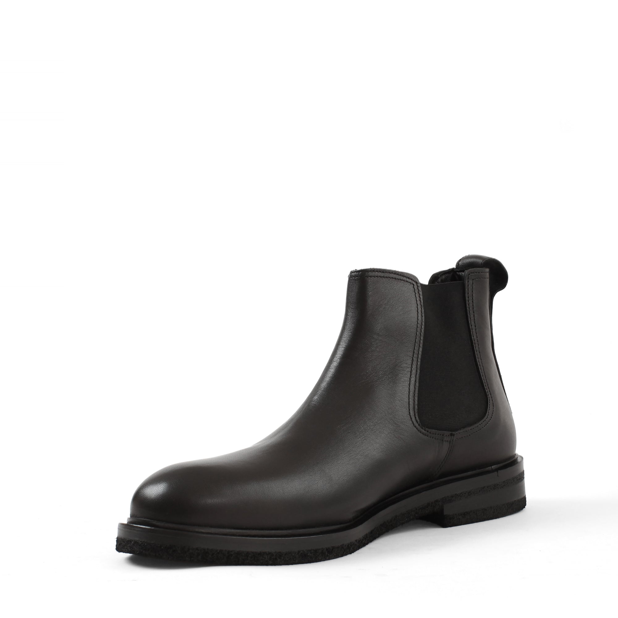 Herren Schwarze Leder-Chelsea-Stiefel mit Warmfutter (550-797)