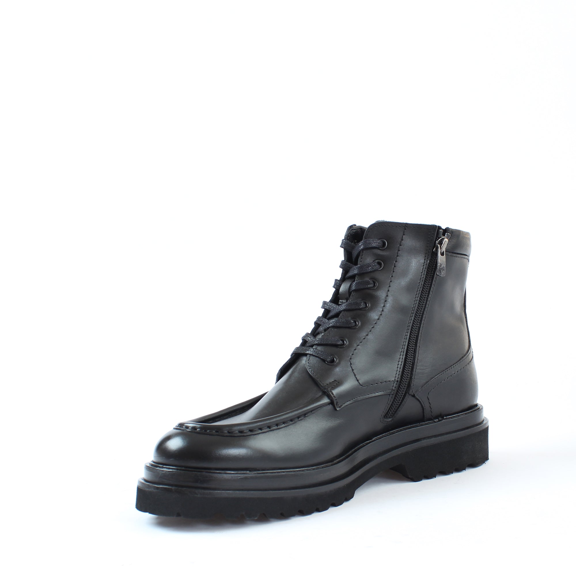 Herren Schwarze Lederstiefel mit Warmfutter (395-2863)