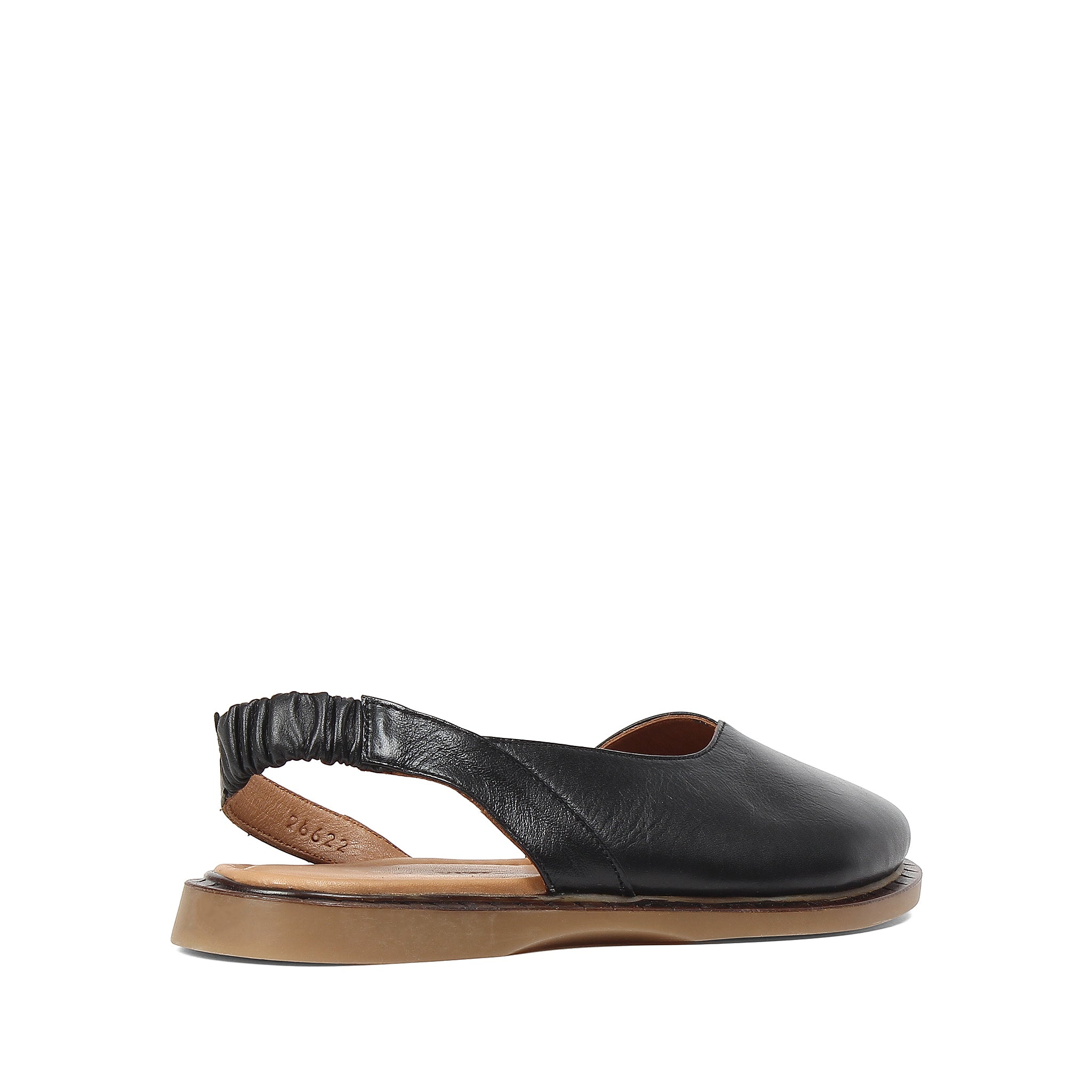 Women's Black Leather Sandals with Adjustable Buckle (541-23074)