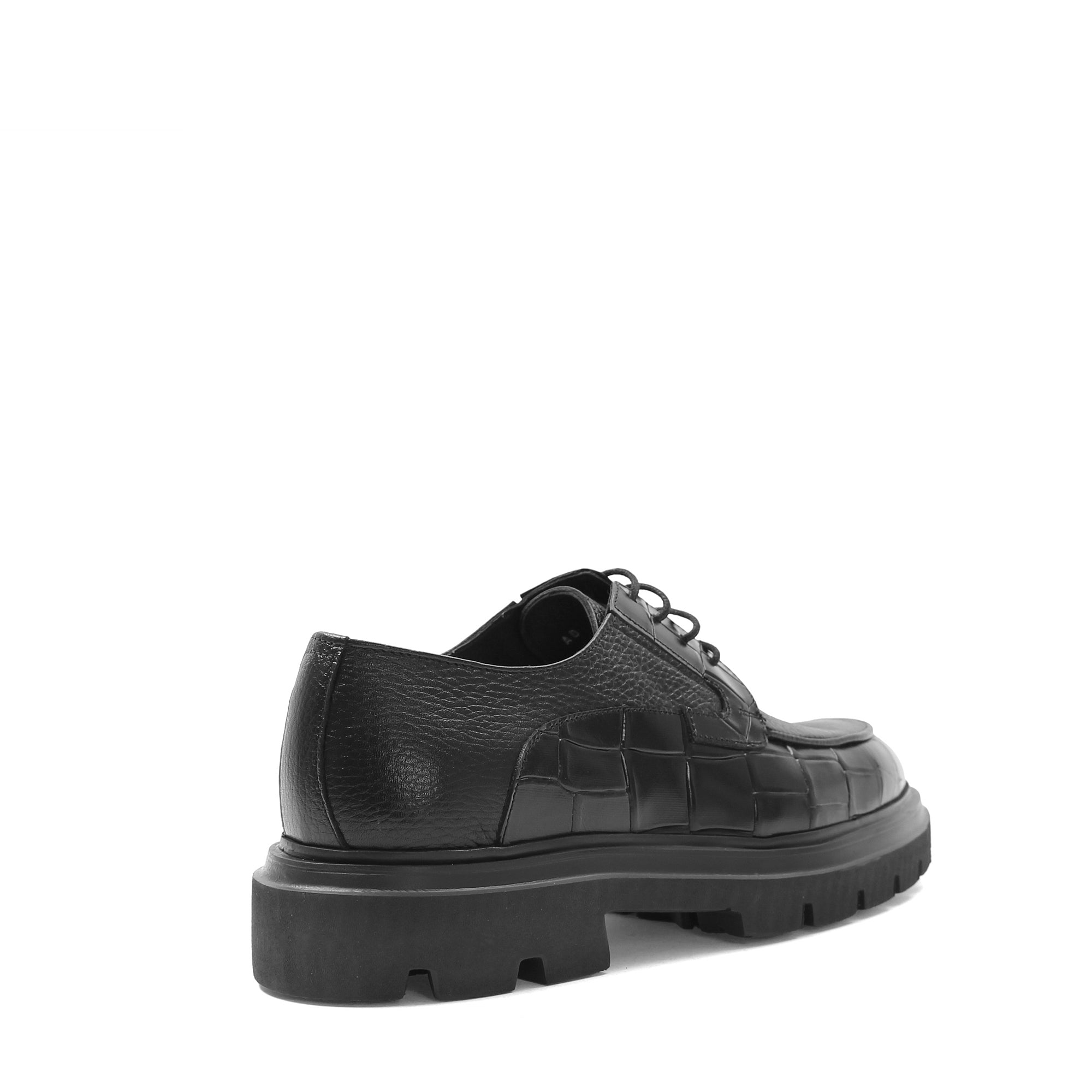Herren Klassische Schuhe aus Schwarzem Croco-Leder (064-1040)