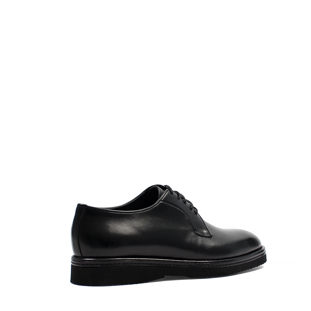 Herren Derby-Schuhe aus schwarzem Leder mit EVA-Sohle & Absatz (747-4526)