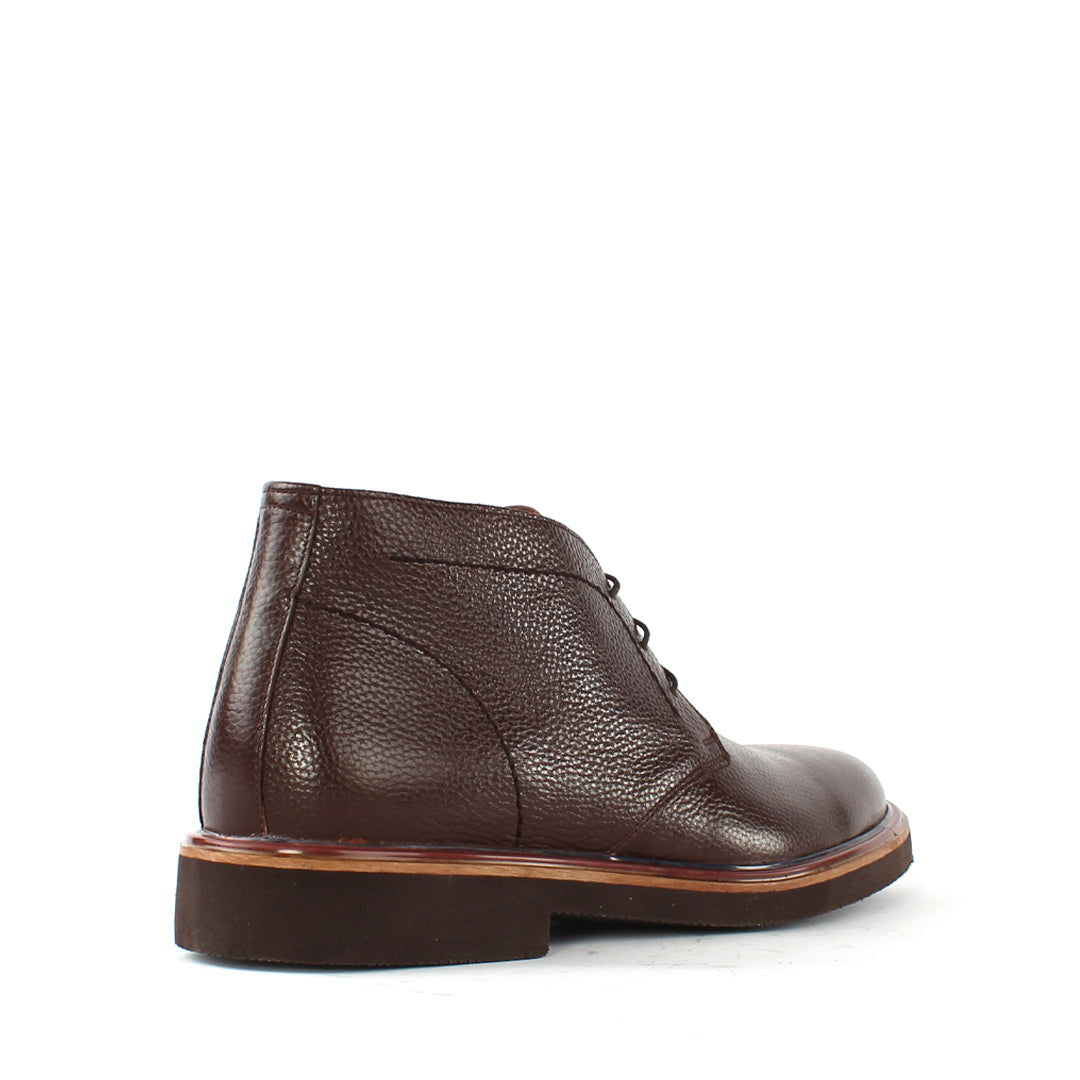 Men's Brown Leather Derby Boots with Classic Design (162-512)